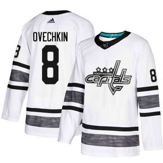Capitals #8 Alex Ovechkin White Authentic 2019 All Star Stitched Hockey Jersey